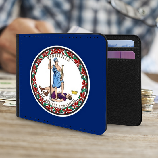 The Faux Leather Gentleman's Wallet. The State Flags Of America. Virginia.