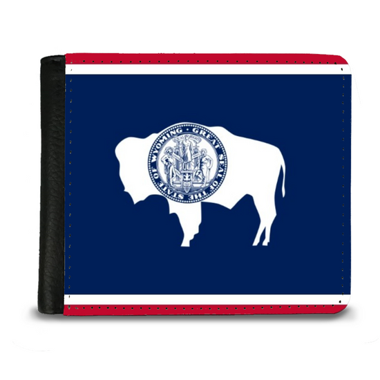 The Faux Leather Gentleman's Wallet. The State Flags Of America. Wyoming.