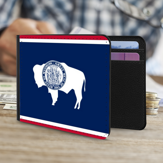 The Faux Leather Gentleman's Wallet. The State Flags Of America. Wyoming.