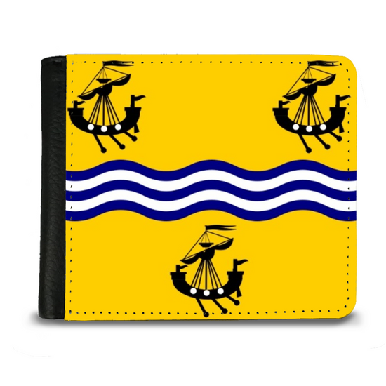The Faux Leather Gentleman's Wallet. Scotland's Regional & Island Flags. The Council Flag  of The Outer Hebrides.