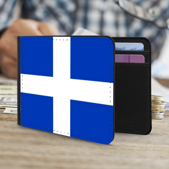 The Faux Leather Gentleman's Wallet. Scotland's Regional & Island Flags. The Island Flag of The Shetland Islands.
