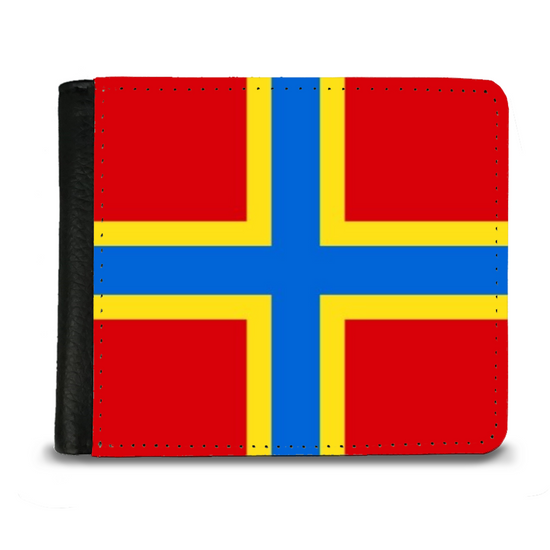 The Faux Leather Gentleman's Wallet. Scotland's Regional & Island Flags. The Island Flag of The Orkney Islands.