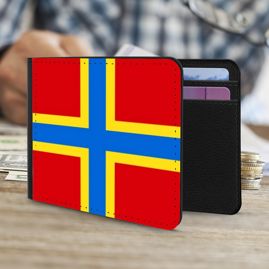 The Faux Leather Gentleman's Wallet. Scotland's Regional & Island Flags. The Island Flag of The Orkney Islands.