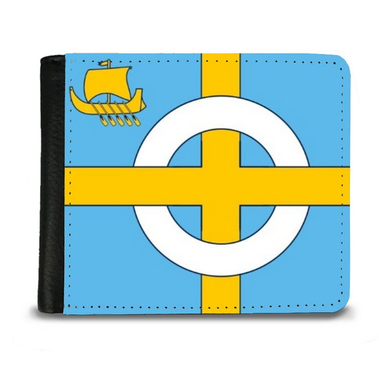 The Faux Leather Gentleman's Wallet. Scotland's Regional & Island Flags. The Island Flag of Skye. Inner Hebrides.