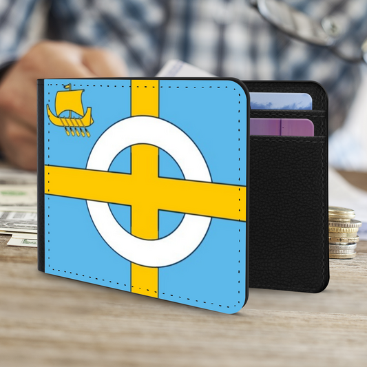 The Faux Leather Gentleman's Wallet. Scotland's Regional & Island Flags. The Island Flag of Skye. Inner Hebrides.