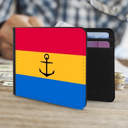 The Faux Leather Gentleman's Wallet. Scotland's Regional & Island Flags. The Village Flag of Embo. Sutherland.